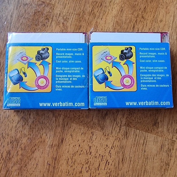 ๐๏ธ Verbatim Pocket CD-R 21 Min 185 MB New Two 5 Packs 32x Speed - Picture 3 of 9